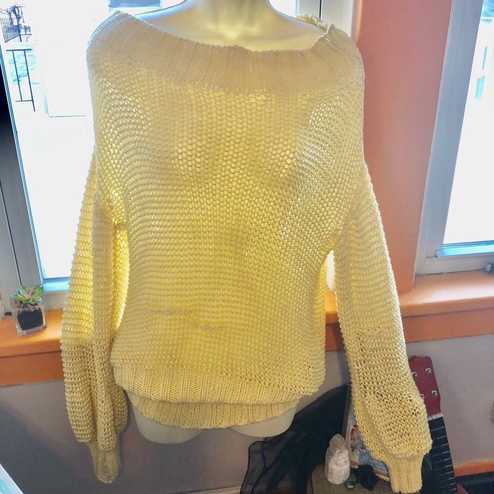 Yellow Knitted Arden B. Scoop Sweater
